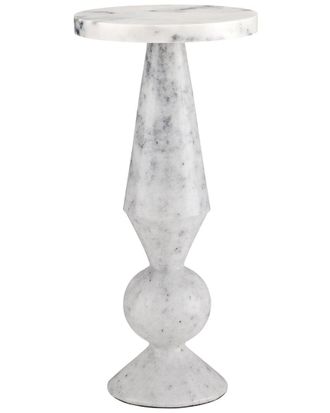 Currey & Company Quince White Marble Accent Table