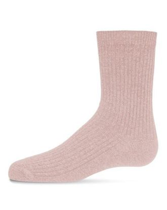 MeMoi Ribbed Rich Crew Socks in Blush at Nordstrom, Size 6-12M