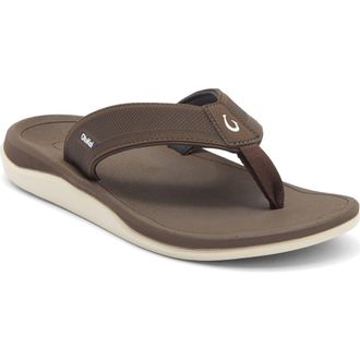 Olukai Ahi Kai Flip Flop in Dark Java /Dark Java at Nordstrom, Size 10