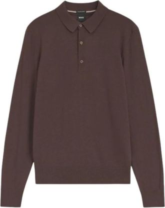 HUGO BOSS H-Lancione Polo - Heren - Tops - Bruin - Maat: 2XL Wol