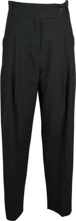 Marella High-Waisted Trousers with Pleated Detail and Tapered Leg