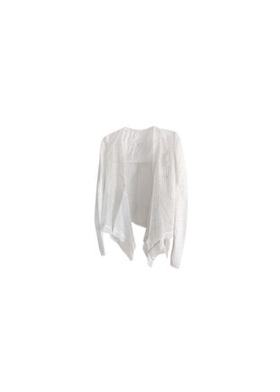 Rick Owens White organza embroidered draped jacket Size S