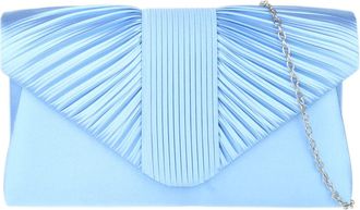 Girly HandBags Women Pleated Satin Clutch Bag Medium Serenity