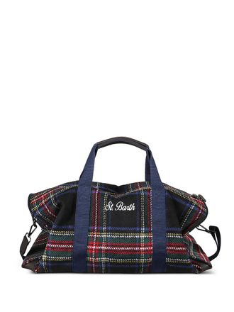 MC2 Saint Barth tartan-pattern tote bag - men - Fabric/Calf Leather - One Size - Black