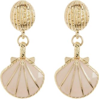 Eye Candy Los Angeles Inaya Shell Drop Earrings in Gold at Nordstrom Rack