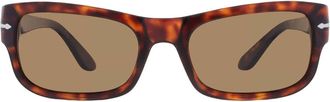 Persol Polarized Brown Rectangular Unisex Sunglasses PO3326S 24/57 57