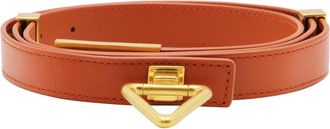 Bottega Veneta Metallic Point Lock Riem - Dames - Riemen - Oranje - 70 CM - Leer - Accessoires