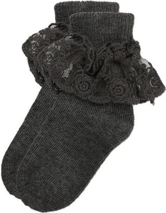 MeMoi Infant Layered-Lace Ankle Sock in Light Gray at Nordstrom, Size 6-12M