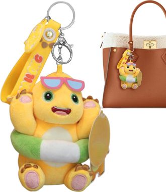 Generic Plush Animal Keychain - 4.3 Inch Yellow Dragon Keyring Pendant, Soft Stuffed Toy Charm, Adorable Bag Plush Toy Pendant | Portable Fashion Decoration f