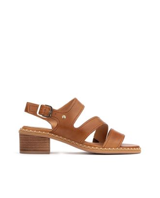 Pikolinos Womens White Leather Heel Sandals, Brandy, 5 UK