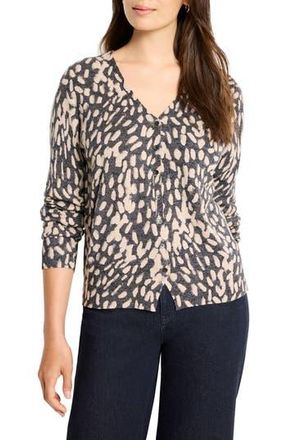 Nic+Zoe Wild Dot Cotton Blend Cardigan in Neutral Multi at Nordstrom Rack, Size Petite P