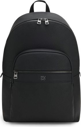 HUGO BOSS Grained backpack with stacked-logo trim