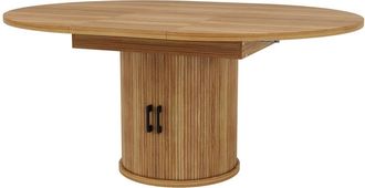Urban Meuble Mesa de comedor extensible (118-158 cm) redonda con almacenamiento