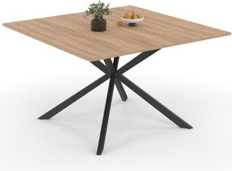 IDMarket Idmarket - Tavolo da pranzo quadrato alix, legno e gambe a ragno nere, 8 persone, 120 cm