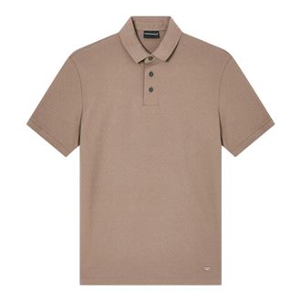 Emporio Armani Jacquard Polo Shirt - Heren - Polos - Beige - XL - Katoen - Tops