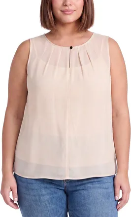 Anne Klein Plus Keyhole Neck Blouse