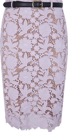 Self Portrait Pink Lace Midi Skirt