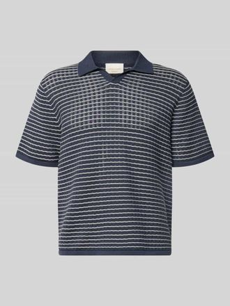 Jack & Jones Jack & Jones Regular Fit Poloshirt mit V-Ausschnitt in Rauchblau, Gr&ouml;&szlig;e XXL