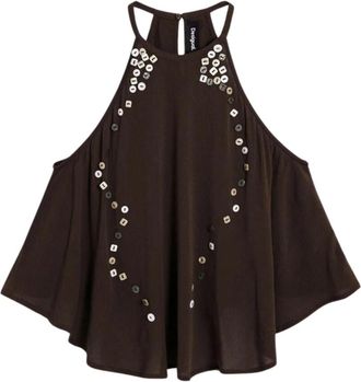 Desigual Blu S_Bott - Dames - Tops zonder mouwen - Bruin - XS - Tops