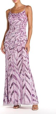 Mac Duggal Sleeveless Cowl Back Embellished Gown in Lilac at Nordstrom, Size 12