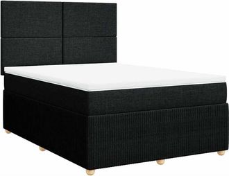 vidaXL Cama Box Spring Con Colch&oacute;n Tela Negro 160x200 Cm Vidaxl