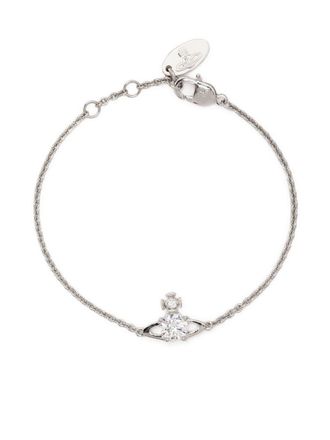 Vivienne Westwood Bracciale a catena con pendente Orb - Argento