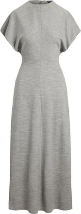 Polo Ralph Lauren Abito midi con maniche ad aletta - Grigio