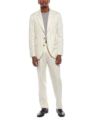Brunello Cucinelli 2Pc Wool-Blend Suit With Pleated Pant
