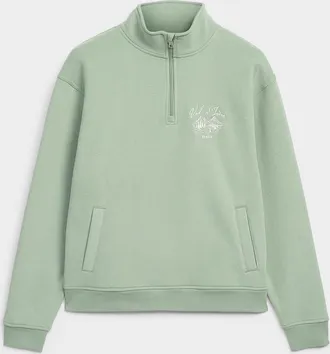 Le 31 Mens Destination embroidery zip-neck sweatshirt Comfort fit