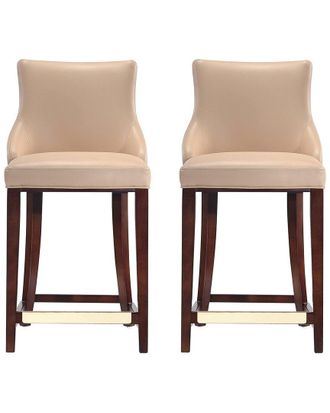 Manhattan Comfort Modern Set Of 2 Shubert Upholstered Counter Stools