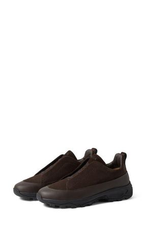 Ermenegildo Zegna Triple Stitch Monte Sneaker in Dark Brown at Nordstrom, Size 10.5Us