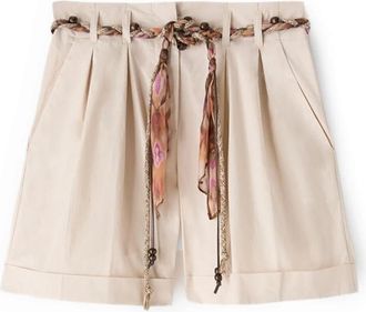 Motivi Short Shorts - Dames - Korte Broeken - Beige - S - Katoen - Korte Broeken
