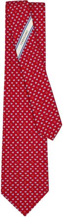 Ferragamo paper-airplane-print silk tie - men - Silk - One Size - Red