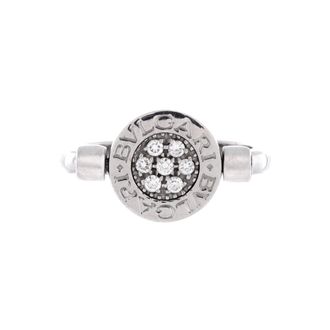 Bulgari Bvlgari Flip Ring 18K White Gold with Diamonds and Onyx