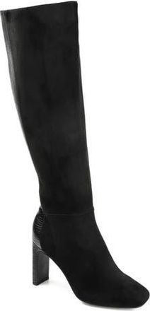 Journee Collection Elisabeth Croc Embossed Tall Boot in Black at Nordstrom Rack, Size 11