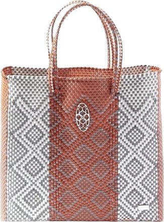 Lola's Bag Womens Medium Regular Strap Stripe Tote Bag In Orange Multi