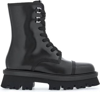 Ferragamo chunky-sole combat boots - women - CALFSKIN/CALFSKIN - 5.5 - Black