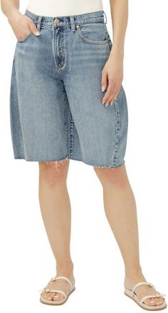 Silver Jeans Co Curve Bermuda Denim Shorts in Morro at Nordstrom, Size 34