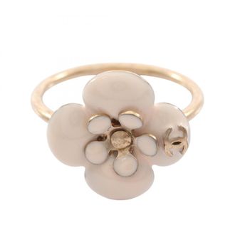 Chanel Gold White Gold Plating Band Ring (Pre-Owned)