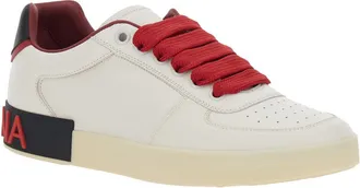 Dolce & Gabbana Mens Sneakers Portofino Custom White Leather Lamb Trainers