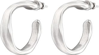 UNOde50 Wide Silver Hoop Earrings