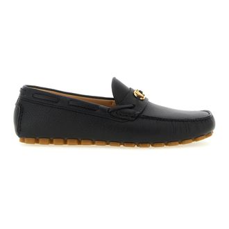 Valentino Garavani Schoenen, Heren, Zwart, 43 EU, Leer, Driver Fastaway Loafers