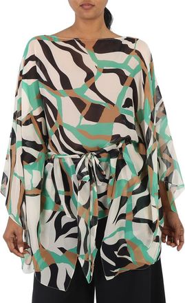 Roberto Cavalli Ladies Green Agate / Black Macro Tiger Twiga Kaftan, Brand Size 38 (US Size 4)