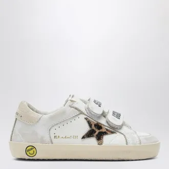 Golden Goose Old School sneakers in white with leopard-print star