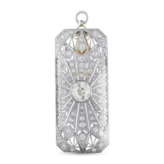 Luxury Bazaar Platinum and 14K Yellow Gold 2.70ct Diamond Art Deco Brooch MF07-090226