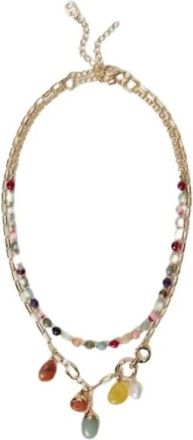 Twinset Ketting met meerdere strengen en zoetwaterparels - Dames - Kettingen - Veelkleurig - ONE Size - Accessoires