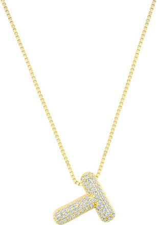 Adornia Pavé Bubble Initial Pendant Necklace in Gold-T at Nordstrom Rack