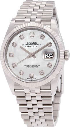 Rolex Datejust 36 Automatic Diamond White Mother of Pearl Dial Watch 126234WDJ