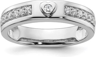 Diamond2Deal 14k White Gold Lab Grown Diamond Wedding Band Ring 0.3Ct Clarity- VS Color- G-H