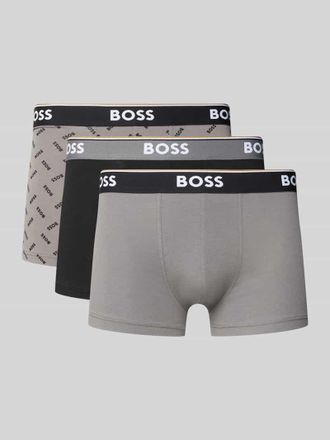 HUGO BOSS Trunks aus Baumwoll-Mix im 3er-Pack in Mittelgrau Melange, Größe XXL